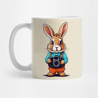 cute bunny holding camera Mug